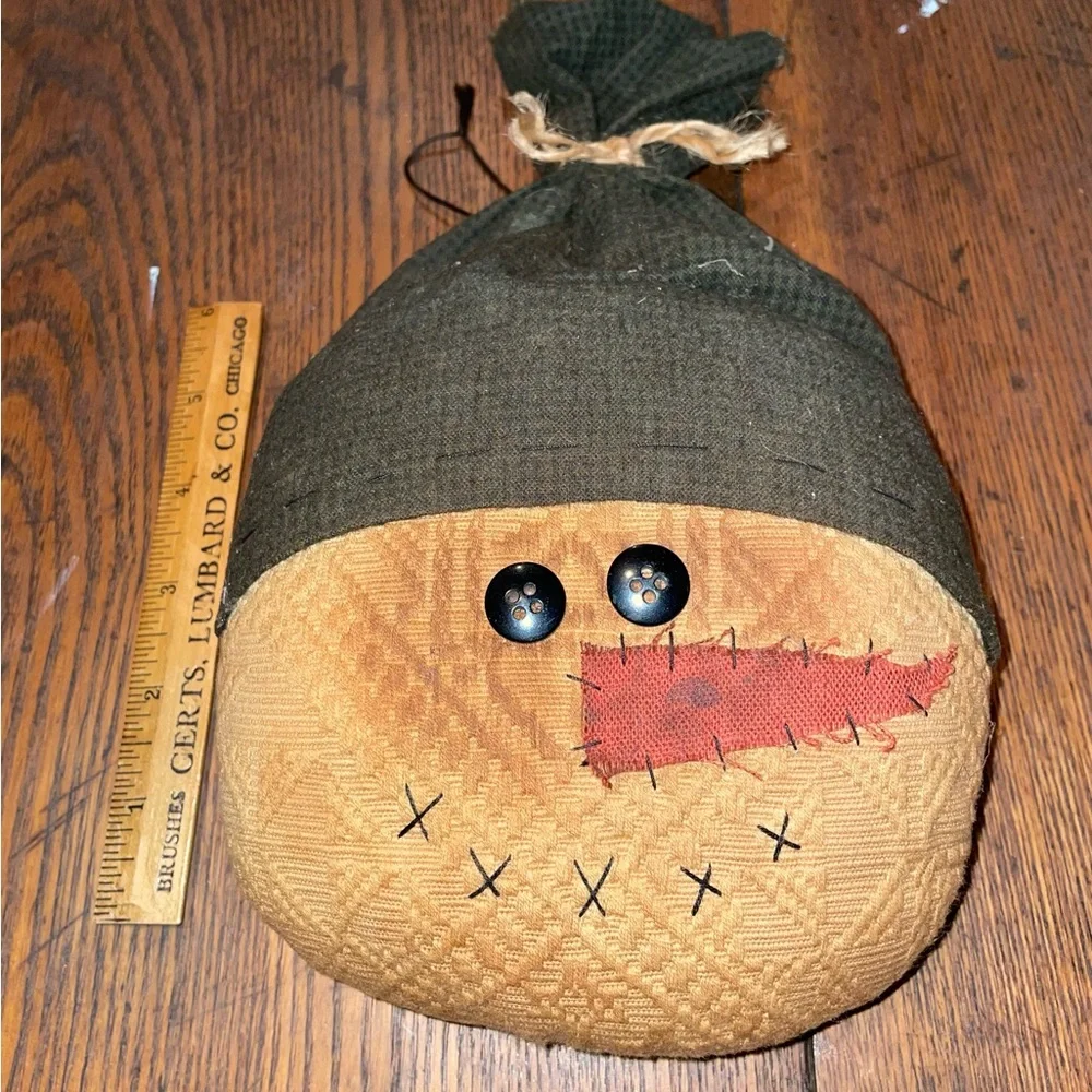 Hand Crafted Primitive Snowmen, Lot of Four, Cottagecore Winter Decor Rustic